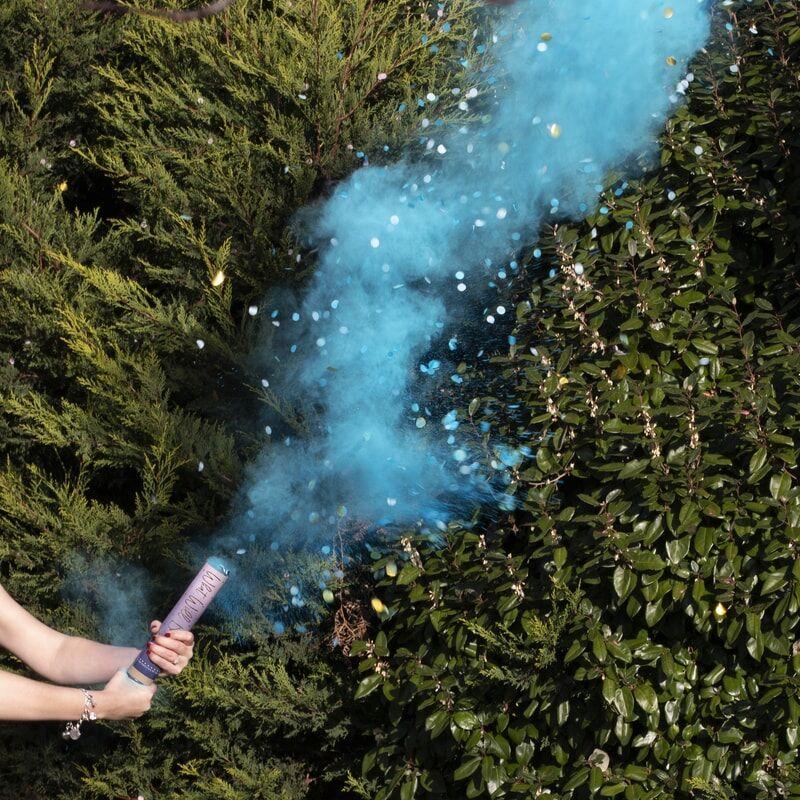 Blue Smoke Cannon with Confetti: Let the Party Begin!