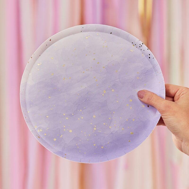 Gold/Lilac Watercolour Plates