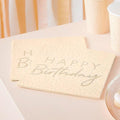 Peach/Gold Happy Birthday Napkins