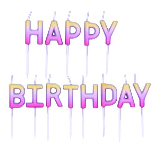Rose/Gold Happy Birthday Candles