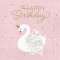 Swan Happy Birthday Napkins
